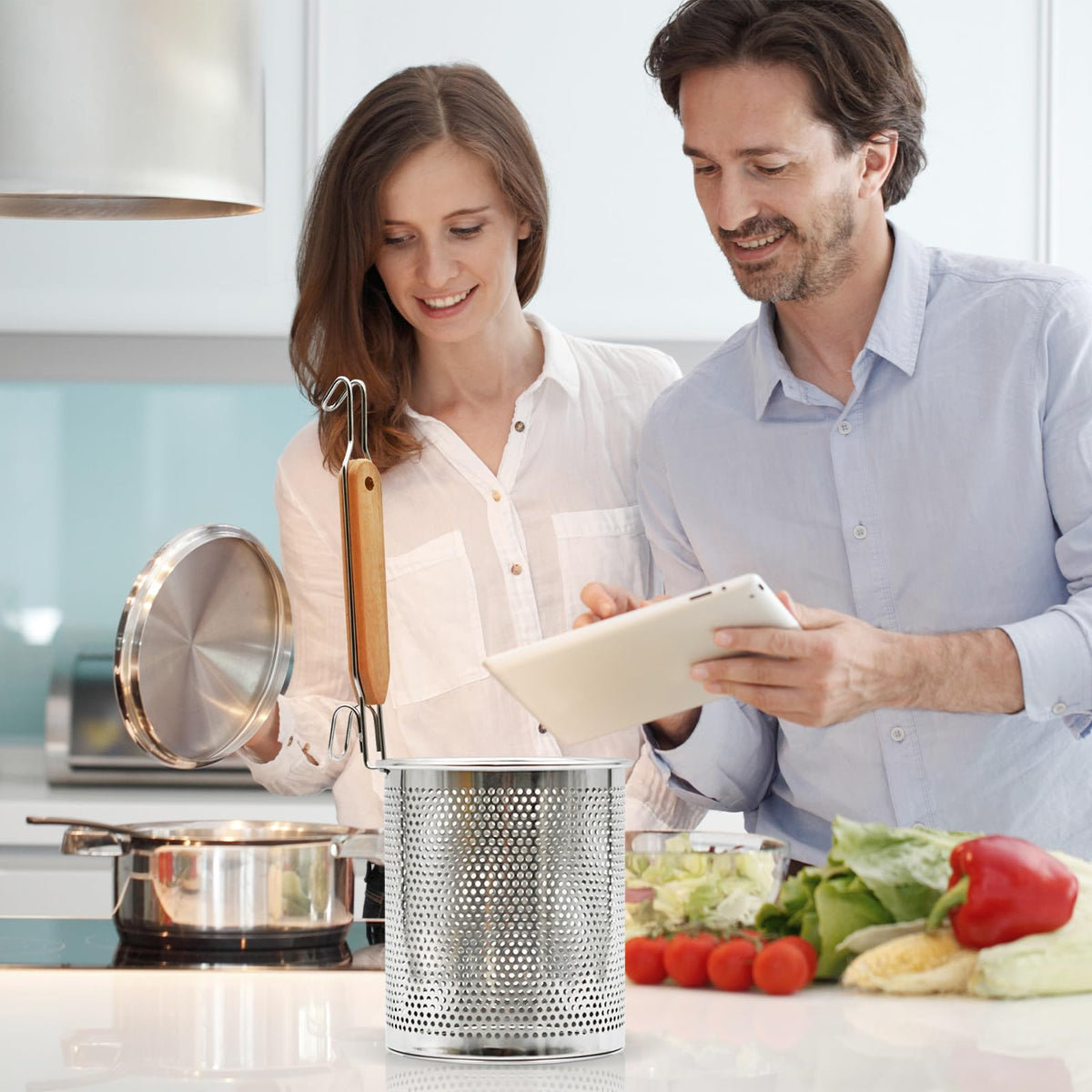 QYQRQF versatile strainer for washing, boiling, and steaming tasks