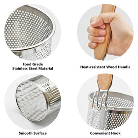 QYQRQF pasta strainer with deep basket for thorough washing and filtering