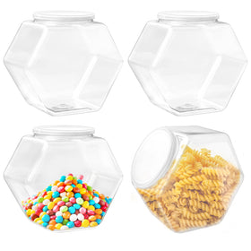 Qyyiguf 71oz hexagon candy jar with clear view for easy snack selection