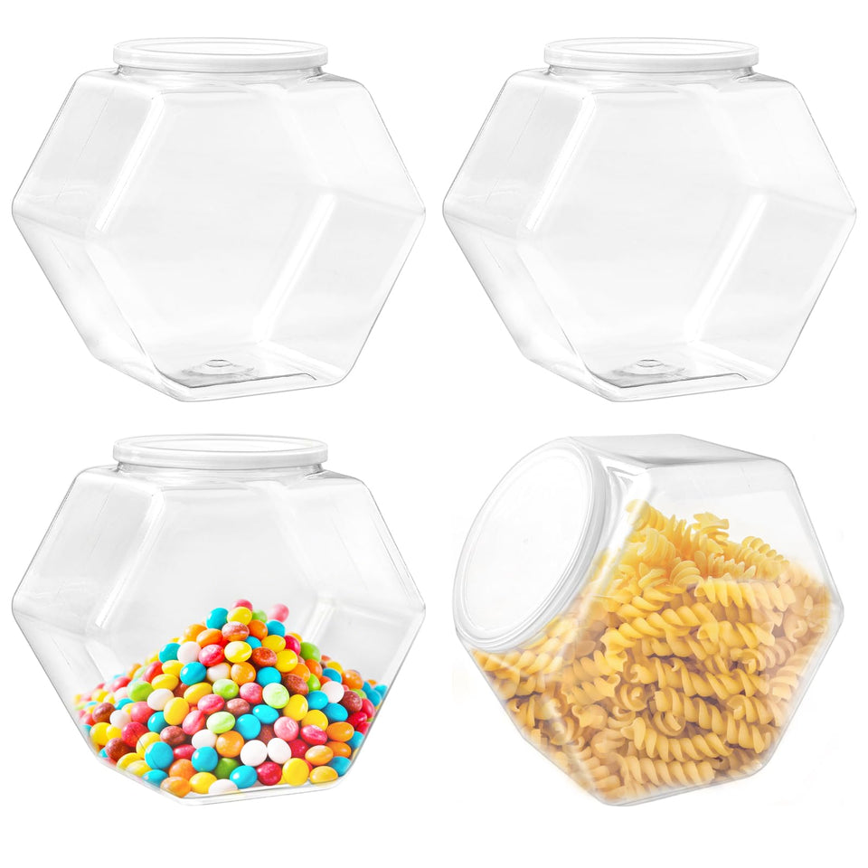 Qyyiguf 71oz hexagon candy jar with clear view for easy snack selection