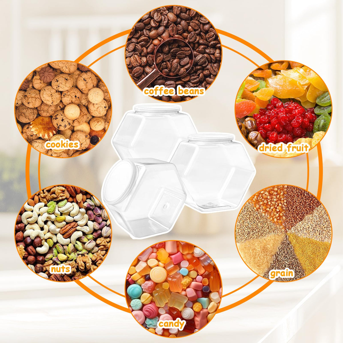 Qyyiguf durable lightweight plastic jar ideal for organization