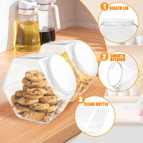 Qyyiguf hexagon candy jar on kitchen counter for daily use