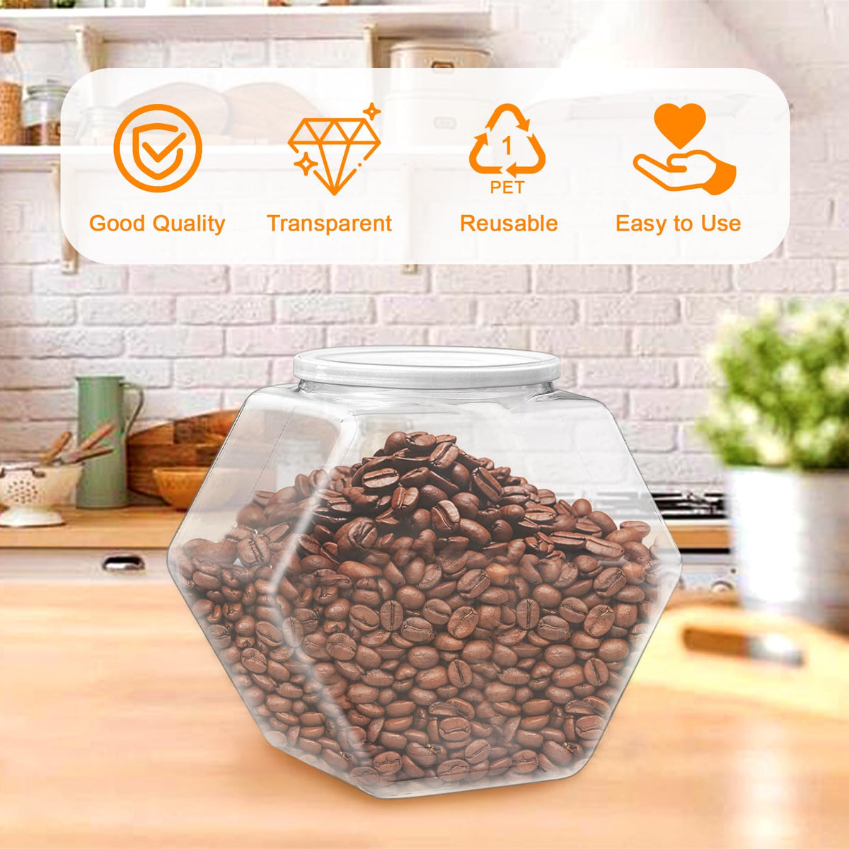 Qyyiguf versatile jar stores nuts, cookies, or coffee pods