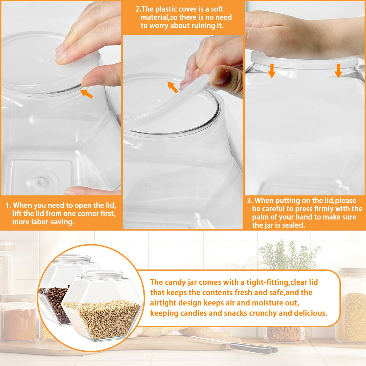 Qyyiguf hexagon jar for pantry snacks and organized storage