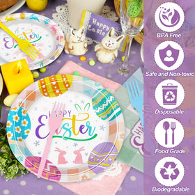 QZYL Easter forks provide sturdy disposable cutlery for easy cleanup.