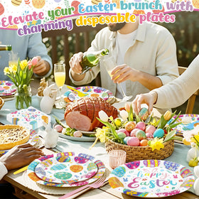 QZYL Happy Easter napkins add soft textures to celebrations.