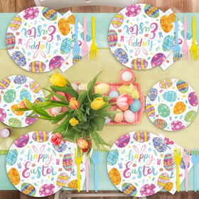 QZYL Pastel Easter design adds vibrant table accents.