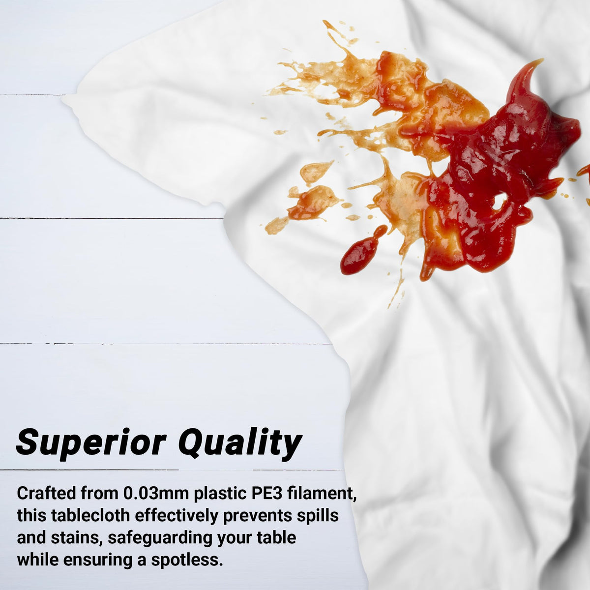 QZYL premium 0.03mm plastic tablecloth offers durable clean-table performance.