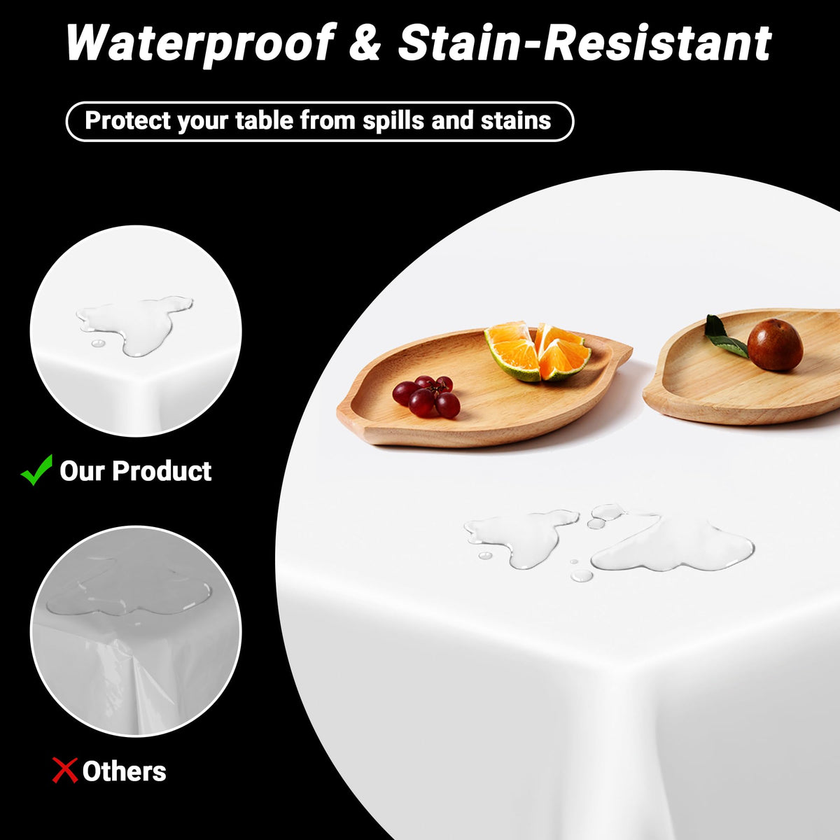 QZYL waterproof tablecloth protects surfaces during spills and celebrations.