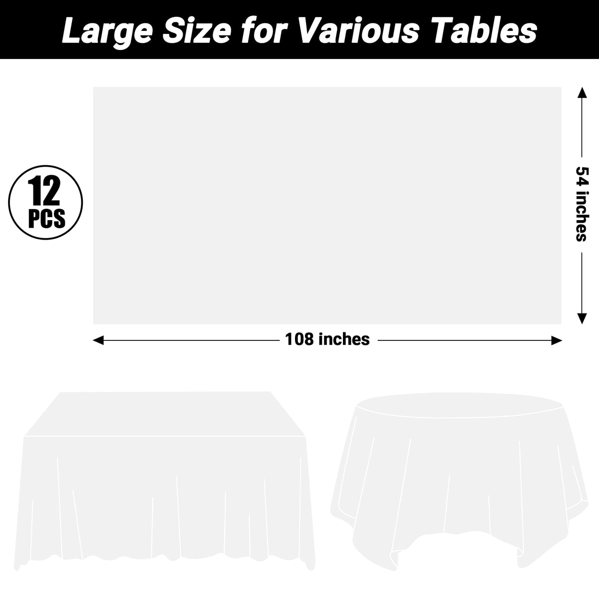 QZYL disposable tablecloths simplify cleanup after parties and outdoor meals.