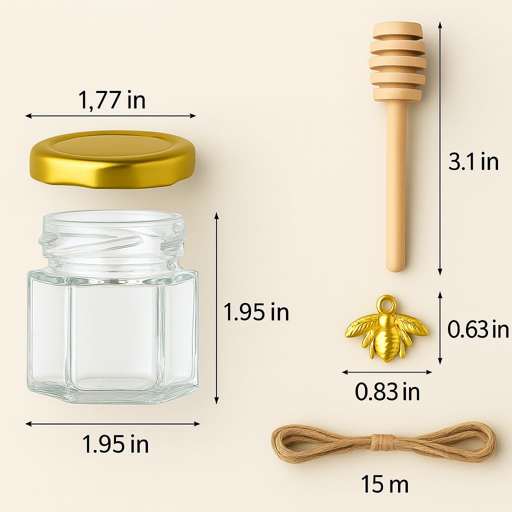 R DRURLCD gold twist lid on hex jar helps prevent spills during transport.