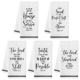 R HORSE 5Pcs Christian kitchen towels for quick-dry dish cleanup.