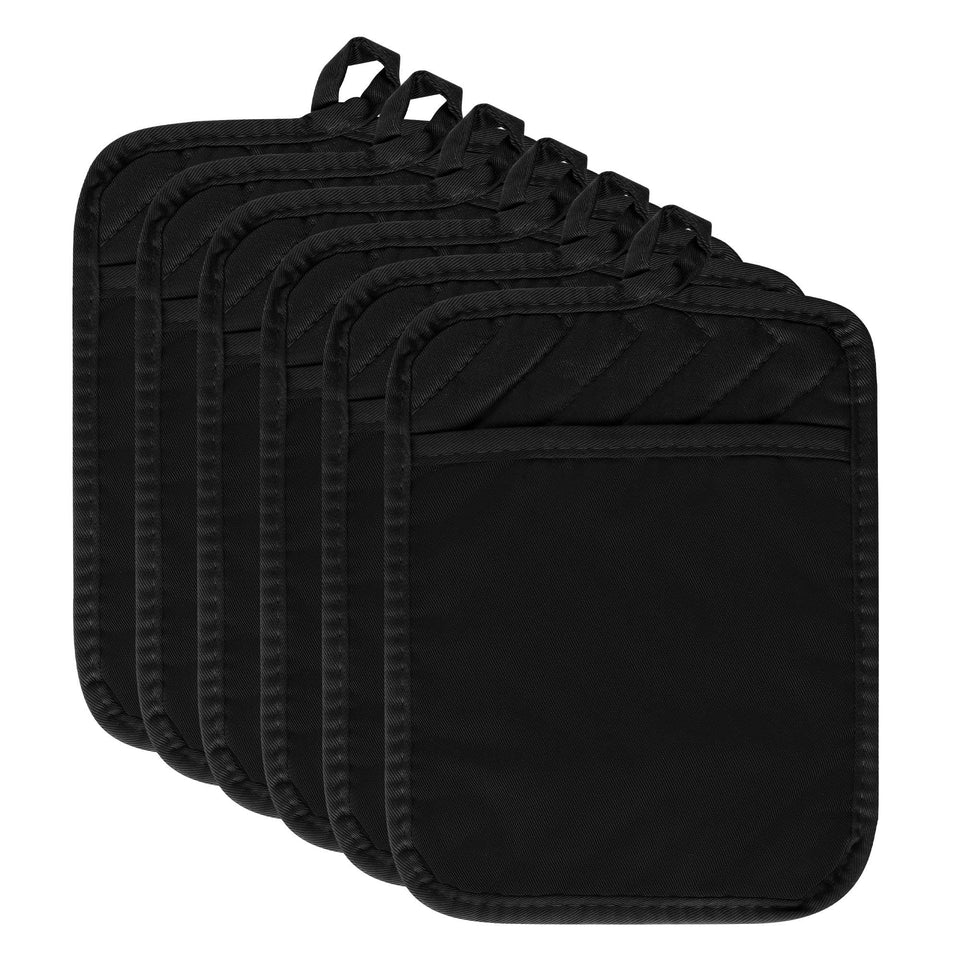 R HORSE 6-piece pot holder with pocket protects hands lifting hot dishes.