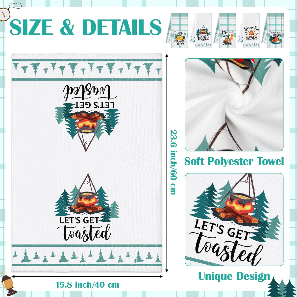 R HORSE absorbent quick-dry towels ideal for wiping cookware and damp hands on hikes