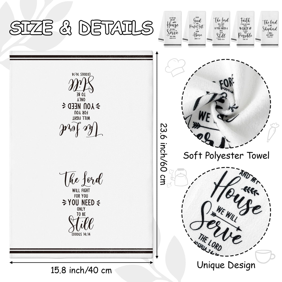 R HORSE towel close-up shows Bible verse prints for decorative drying.