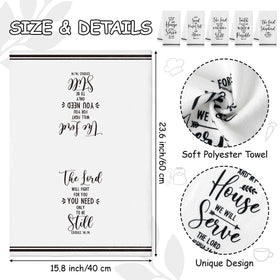 R HORSE towel close-up shows Bible verse prints for decorative drying.