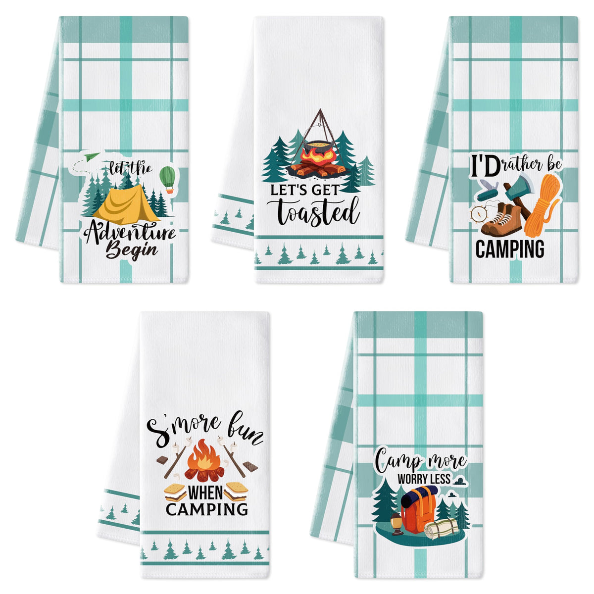 R HORSE camping kitchen towels set of five for quick drying after meals outdoors