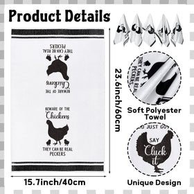 R HORSE funny chicken kitchen towel closeup 2 focusing on quick-dry performance and soft touch