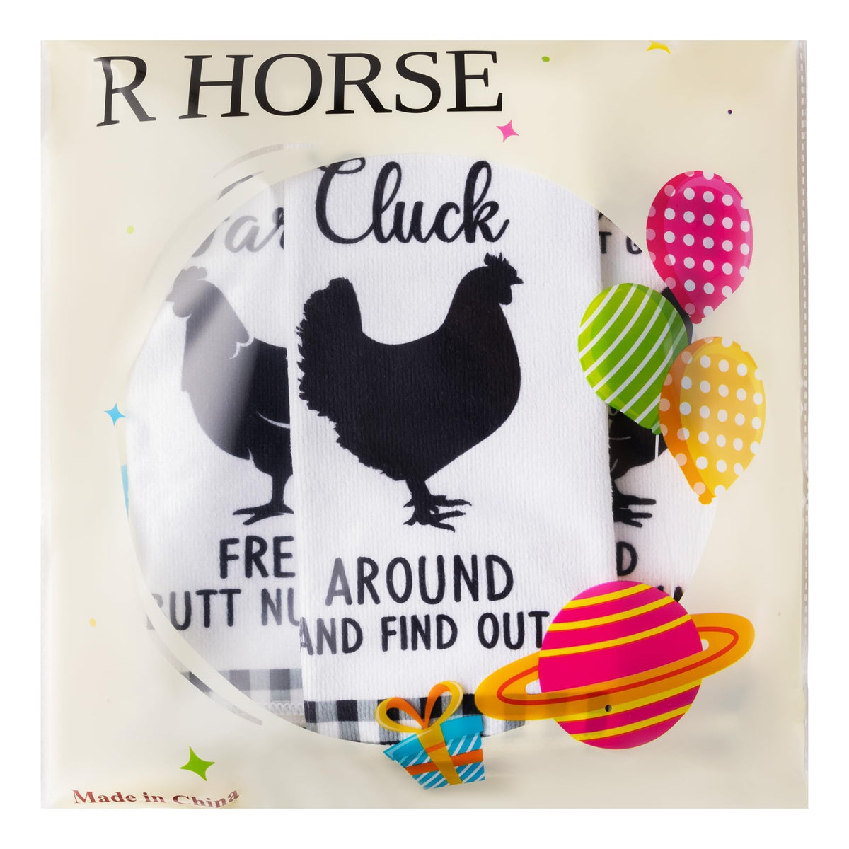 R HORSE kitchen towel set in laundry area showing durable fabric and reuse potential
