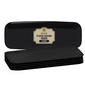 R-KAY 4-pack black serving trays for parties, ideal for buffet-style sharing