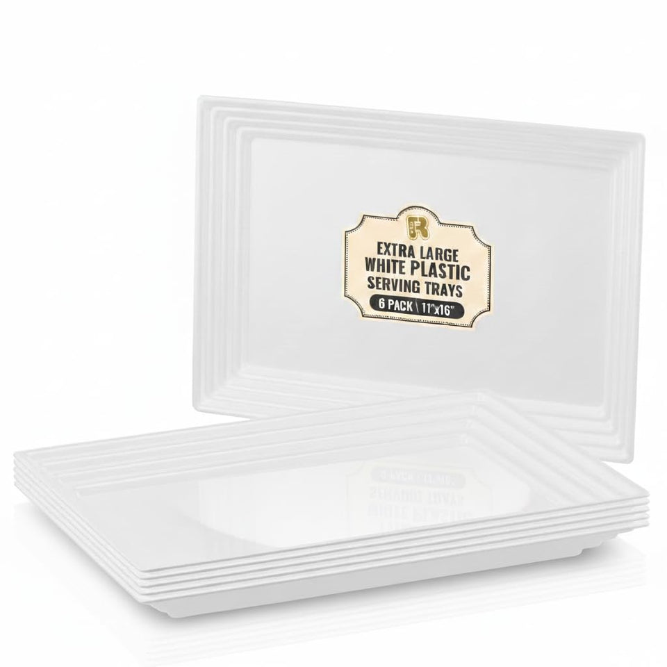 R-Kay six extra-large trays in 16x11 inches for easy party buffets.