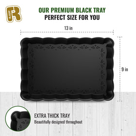 R-KAY disposable black serving trays simplify cleanup after gatherings