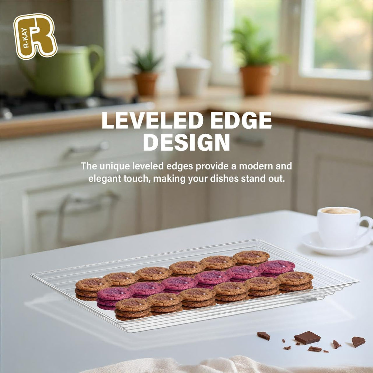 R-Kay heavy-duty plastic trays keep food stable during gatherings