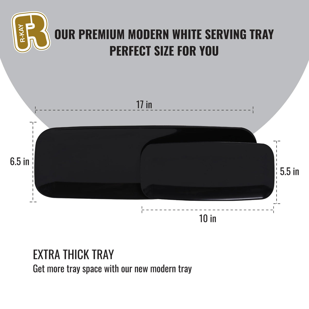 R-KAY party serving trays set in black for stylish presentation