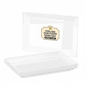 R-Kay six-pack extra-large clear serving trays ideal for party buffets