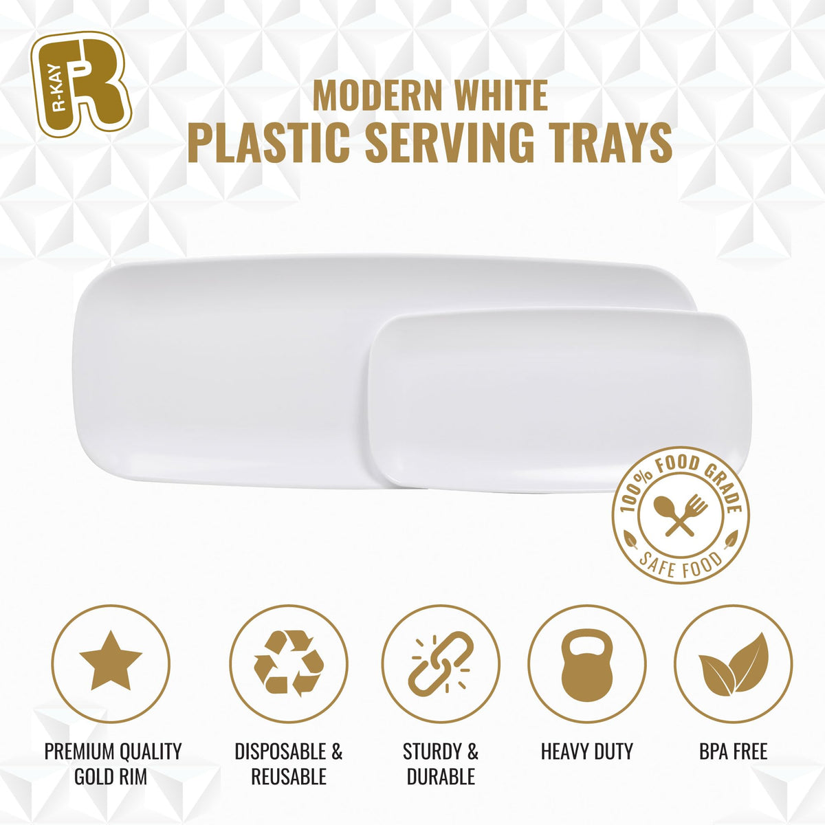 R-Kay versatile trays usable for appetizers and desserts