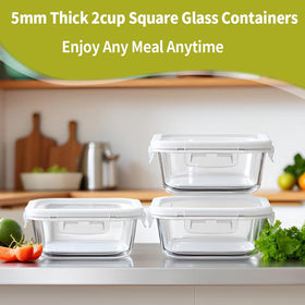 R.repad yay freezer-safe square glass container for leftovers