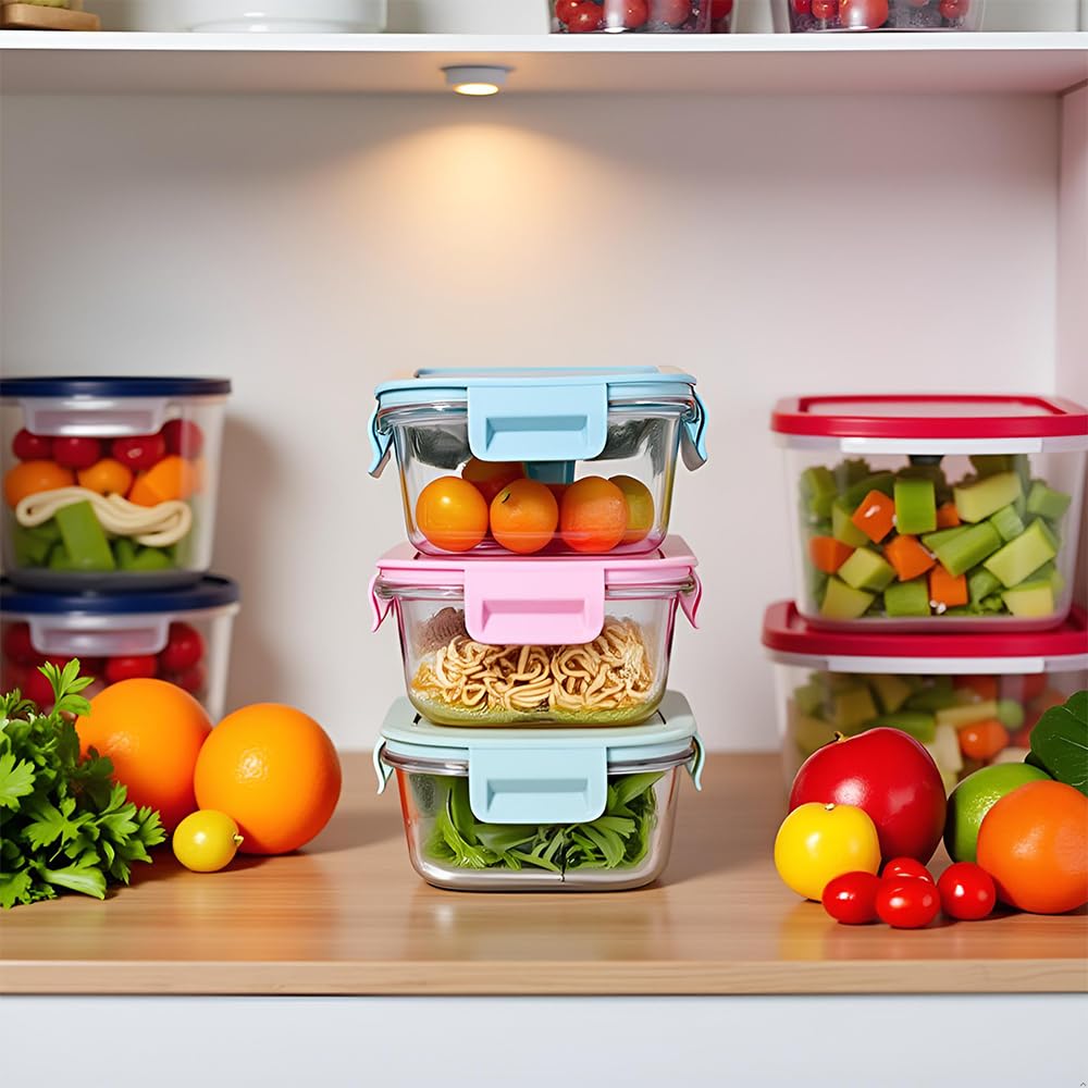 R.repad yay square 2cup glass container meal prep portion for snacks