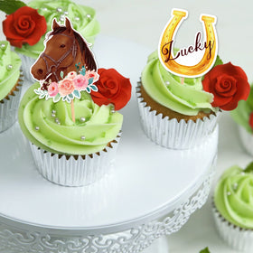 R1chyK1ng bamboo-paper toppers offer durable, double-printed party decorations.