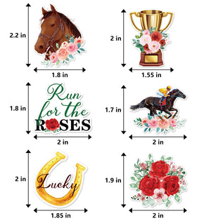 R1chyK1ng derby party toppers showcase six styles for varied platter accents.