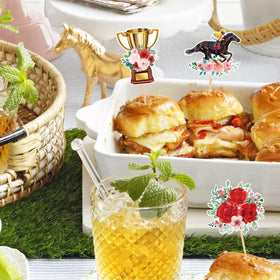 R1chyK1ng derby day toppers enhance cups and plates with coordinated styling.