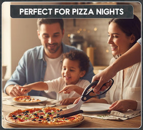 RAAFI safety-lock pizza scissors keeps blades safely stowed.