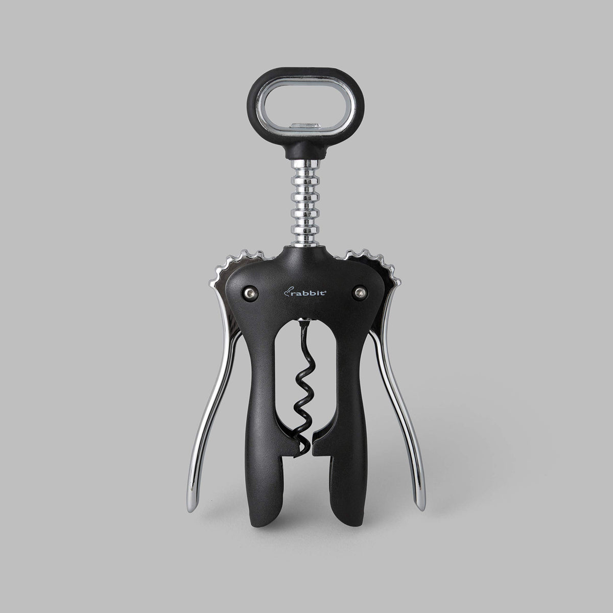 Rabbit Bar Tools Classic Wing Corkscrew silver dishwasher-safe for quick cleaning.
