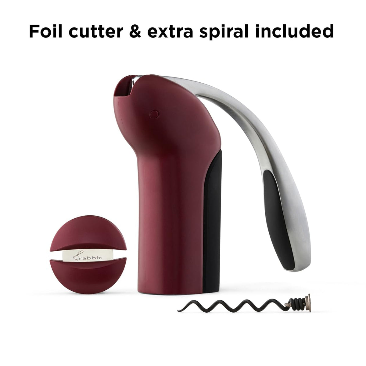 Rabbit lever action enables quick cork removal and steady control