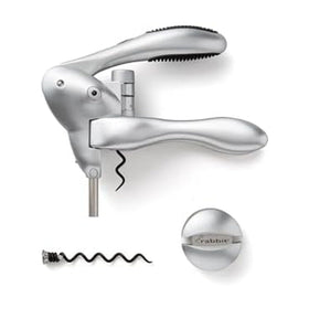 Rabbit Original Lever Corkscrew close-up on bottle neck for smooth cork pull