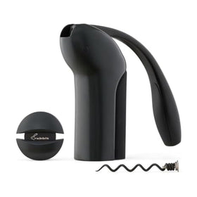 Rabbit vertical lever corkscrew in gunmetal grey opens bottles quickly for smooth service