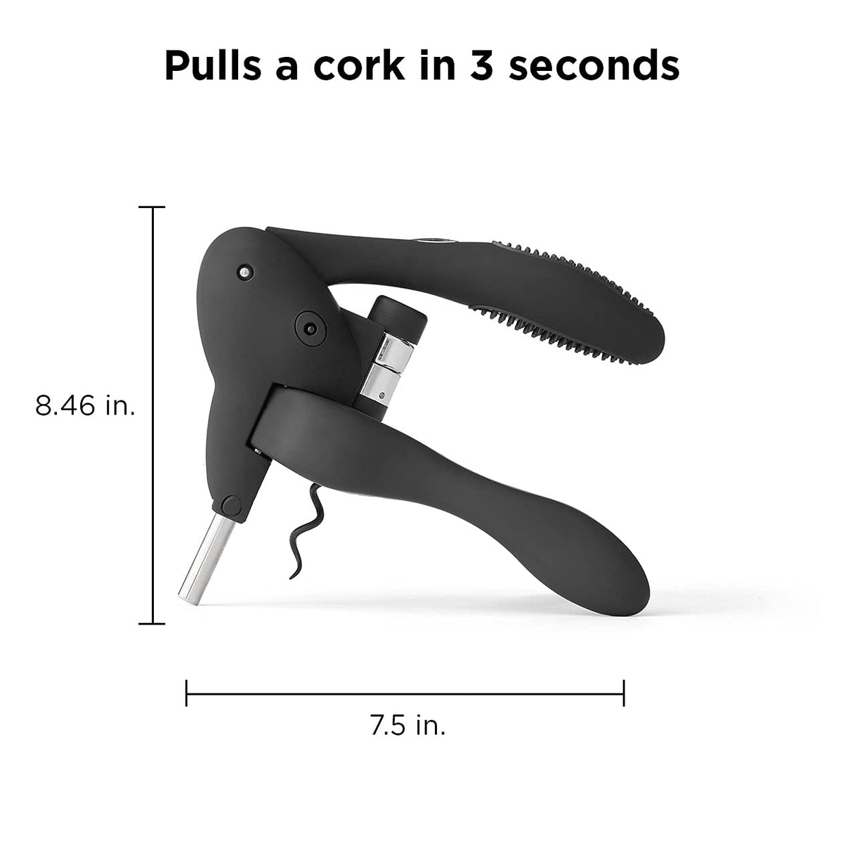 Rabbit W6004N corkscrew with foil cutter and extra spiral for quick bottle prep