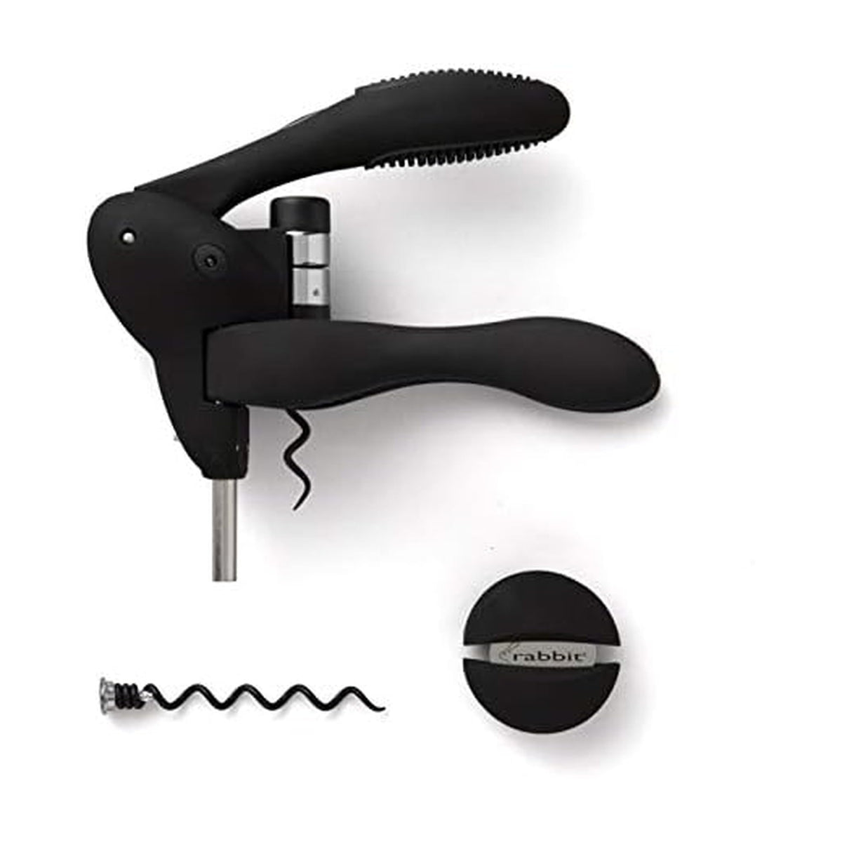 Rabbit W6004N lever corkscrew in action delivering effortless cork removal