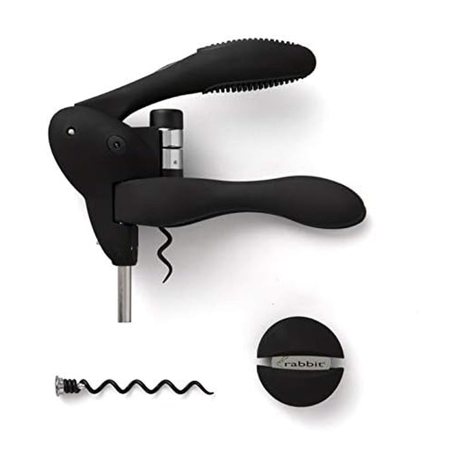Rabbit W6004N lever corkscrew in action delivering effortless cork removal