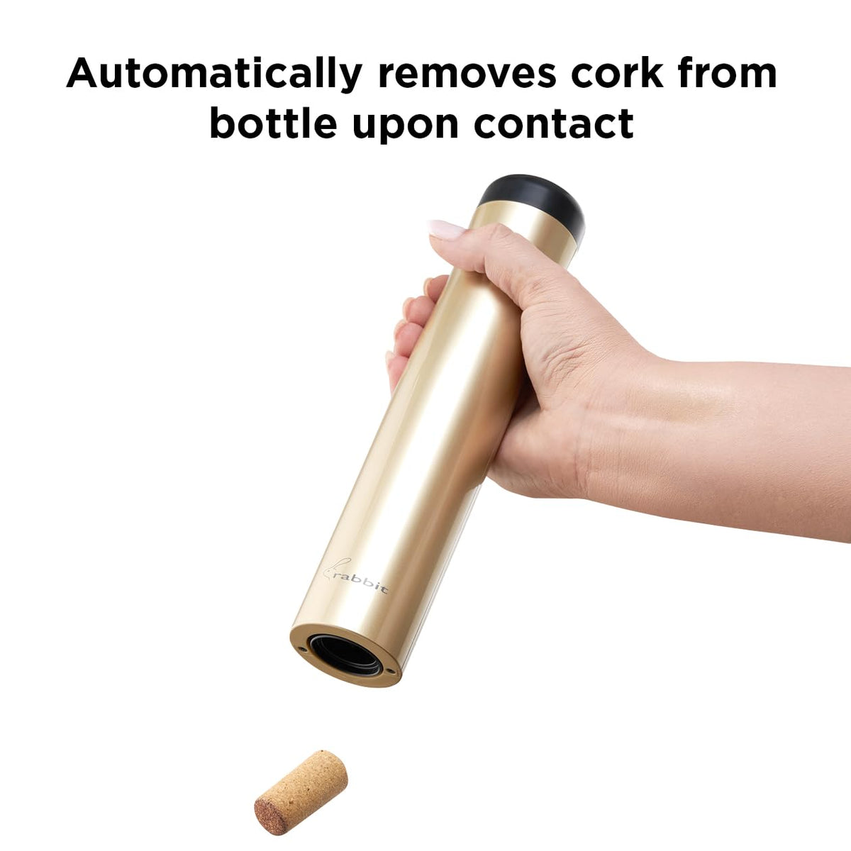Rabbit automatic cork ejection ensuring clean cork removal for fast service