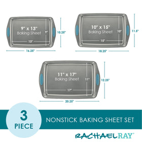 Rachael Ray bakeware bold-colored handles improve grip and oven handling