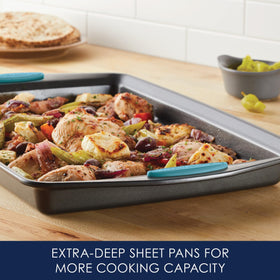 Rachael Ray bakeware durable steel construction resists warping