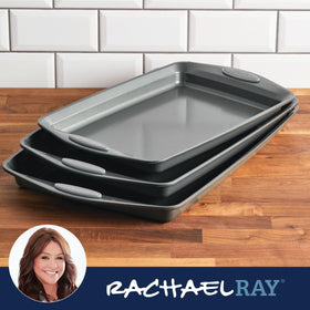 Rachael Ray bakeware makes cleanup effortless after trays of cookies.