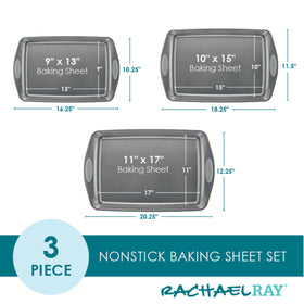 Rachael Ray bakeware with bold grip handles aids safe, confident handling.