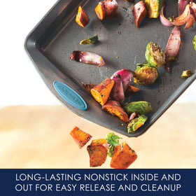 Rachael Ray bakeware nonstick surface ensures quick release and easy cleanup
