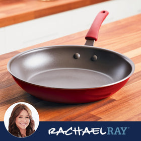 Rachael Ray nonstick interior rivets prevent sticking near the handle.